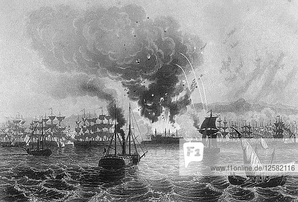 Bombardierung von St. Jean DAcre durch Admiral Sir Charles Napier  3. November 1840 (um 1857) Künstler: H Winkles
