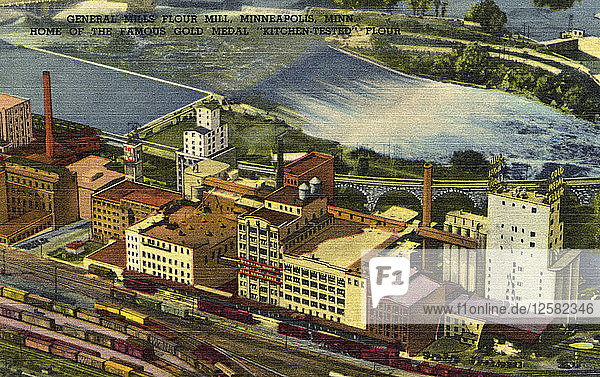 General Mills Getreidemühle  Minneapolis  Minnesota  USA  1948. Künstler: Unbekannt