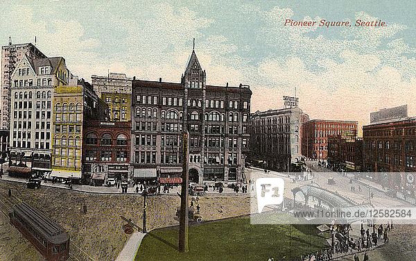 Pioneer Square  Seattle  Washington  USA  1911. Künstler: Unbekannt