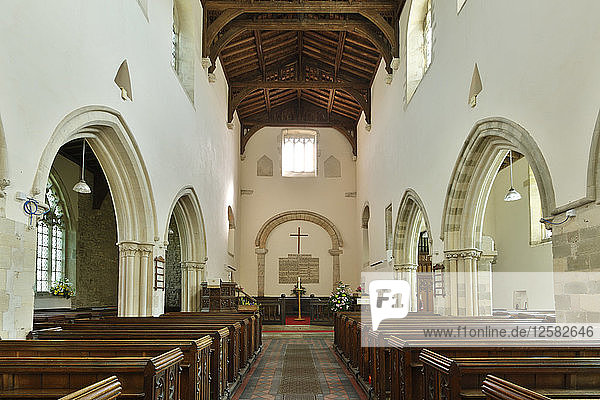 Innenraum  Priory Church of St Mary  Deerhurst  Gloucestershire  2010.