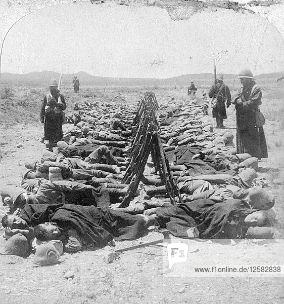 Schlafende britische Soldaten  Südafrika  2. Burenkrieg  30. Dezember 1900. Künstler: Underwood & Underwood