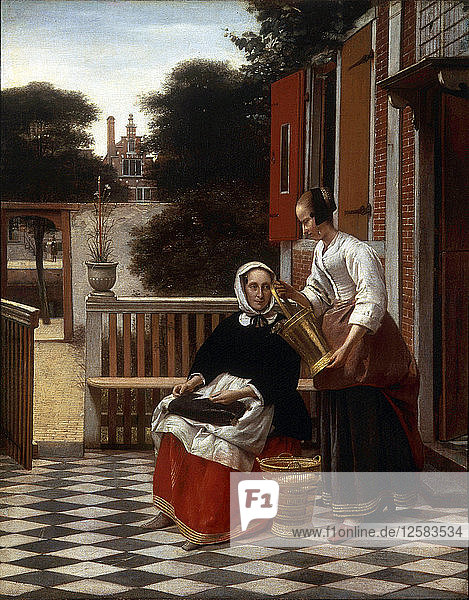 Eine Herrin und ihr Dienstmädchen  1660. Künstler: Pieter de Hooch