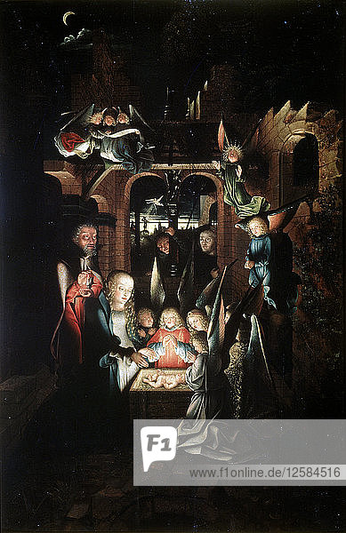 Die Geburt Christi (Die Heilige Nacht)  frühes 16. Jahrhundert Künstler: Jan Joest