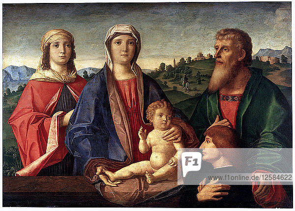 Madonna mit Kind  Heiligen und Stifter  um 1504. Künstler: Pasqualino Veneto