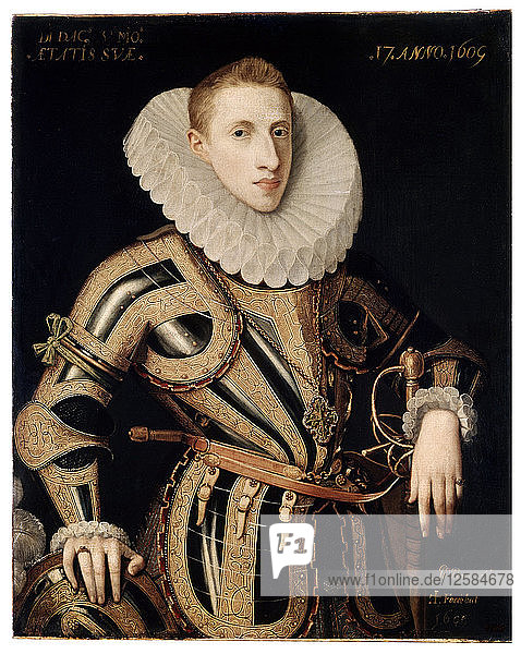 Porträt von Don Diego de Villamayor  1605. Künstler: Juan Pantoja de la Cruz