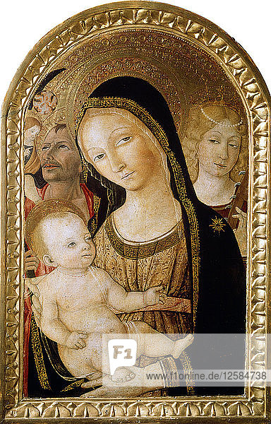 Madonna mit Kind und den Heiligen Katharina und Christophorus  15. Jahrhundert. Künstler: Matteo di Giovanni