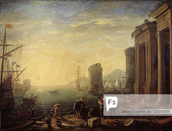 Morning in the Harbour  1630s. Artist: Claude Lorrain