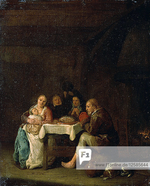 Das Gebet vor dem Essen  17. Jahrhundert. Künstler: Pieter Meulener