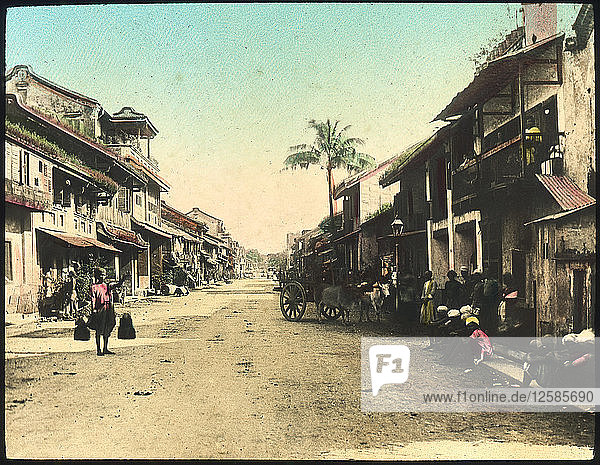 Straße in Rangun  Birma  Ende des 19. oder Anfang des 20. Jahrhunderts. Künstler: Unbekannt