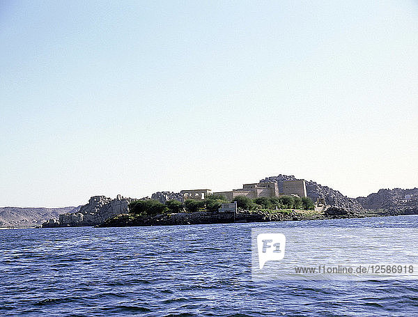 View of the Island of Philae from the Nile.