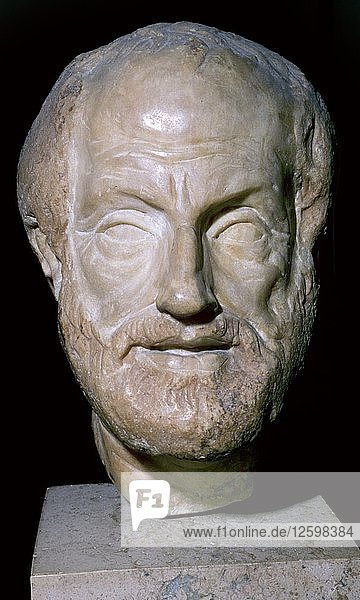 Büste des griechischen Philosophen Aristoteles. Künstler: Unbekannt