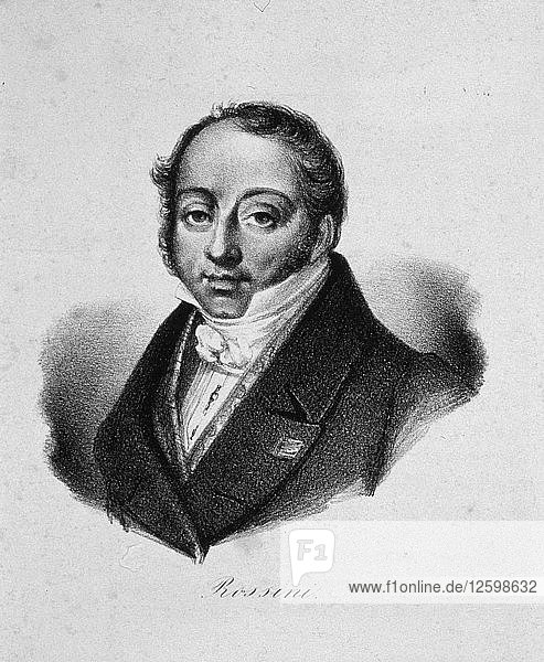 Porträt des Komponisten Gioachino Antonio Rossini (1792-1868)  19. Jahrhundert.