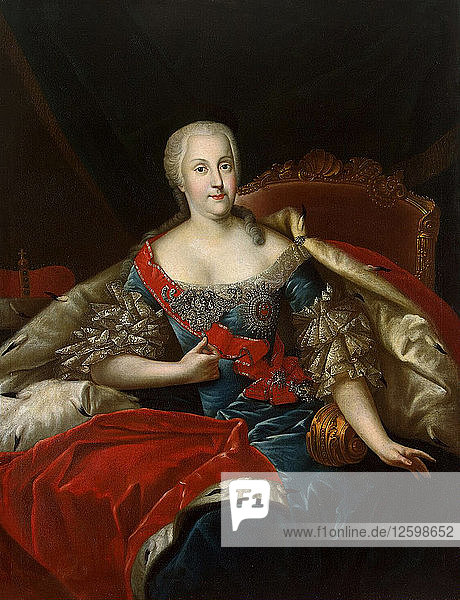 Porträt von Johanna-Elizabeth  Kurfürstin von Anhalt-Zerbst  (1712-1760)  um 1746