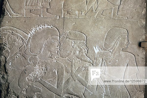 Ägyptisches Relief mit Gefangenen. Künstler: Unbekannt