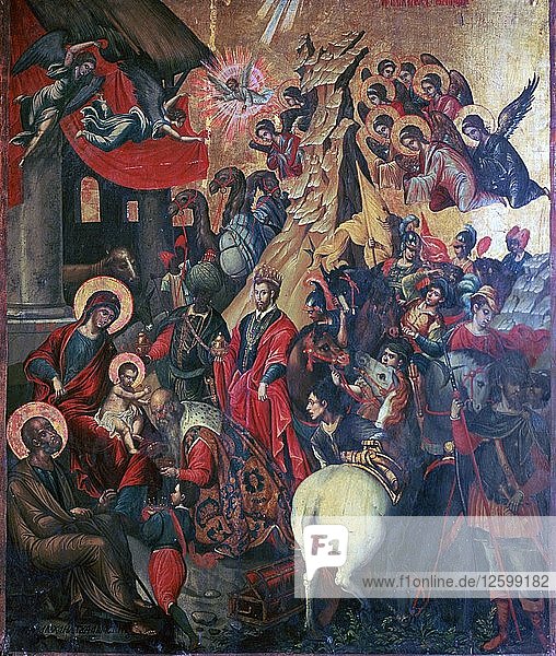 Icon of the Adoration of the Magi  16th century. Artist: Michael Damaskinos