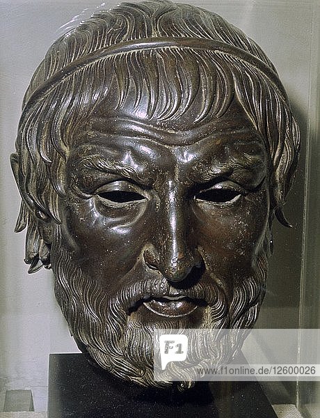 Der Arundel-Kopf - Bronzekopf möglicherweise des griechischen Tragödiendichters Sophokles. Künstler: Unbekannt