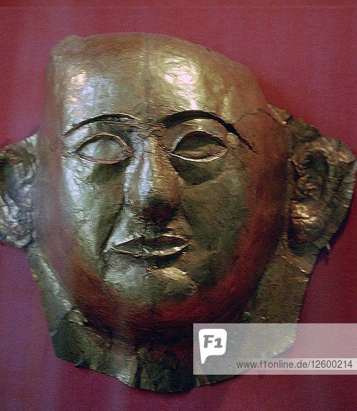 Ägyptische goldene Totenmaske des Prinzen Khaemweset  13. Jahrhundert v. Chr. Künstler: Unbekannt