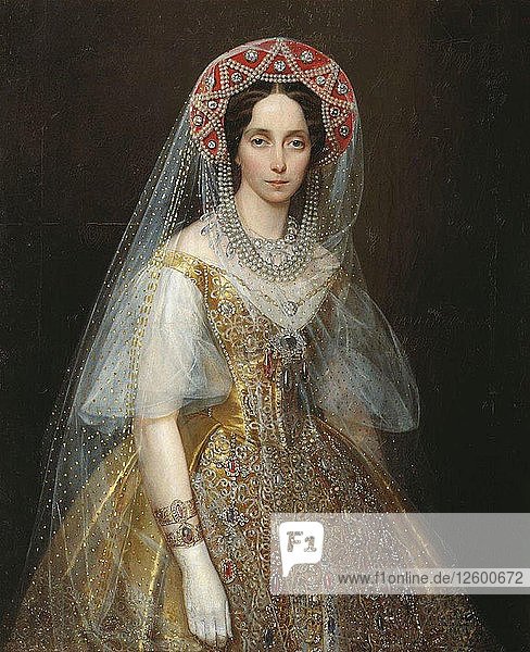 Porträt der Großherzogin Maria Alexandrowna (1824-1880)  zukünftige Kaiserin von Russland  1840er Jahre.