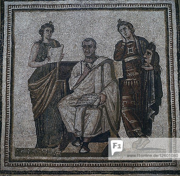 Roman mosaic of Virgil  1st century. Artist: Unknown