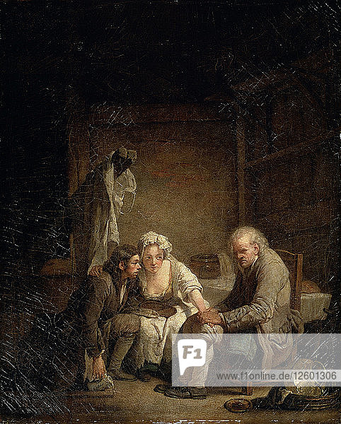 Blinder Mann betrogen  um 1755. Künstler: Jean-Baptiste Greuze