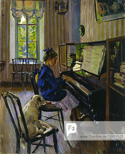 At the Piano 1914. Artist: Sergey Vinogradov