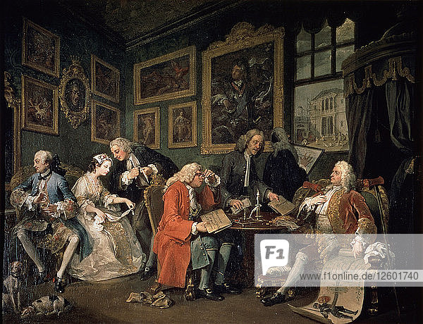 Heirat a la Mode: 1  Der Ehevertrag  1743. Künstler: William Hogarth