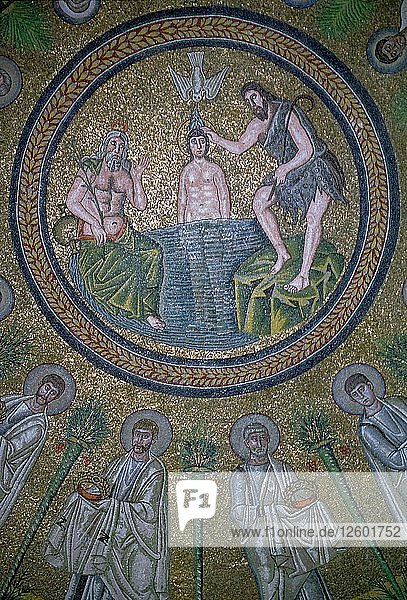 Mosaics of the Dome in the Bapistry of the Arians  5th century. Artist: Unknown