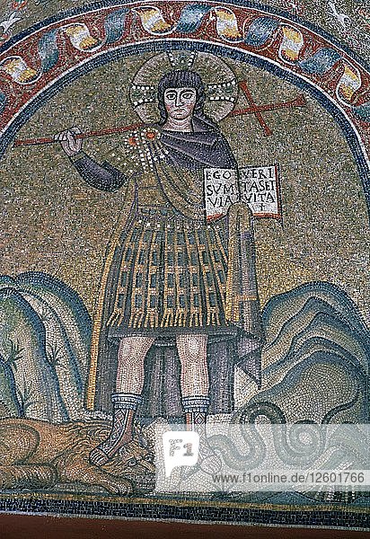 Mosaic of Christ dressed as a soldier  6th century. Artist: Unknown