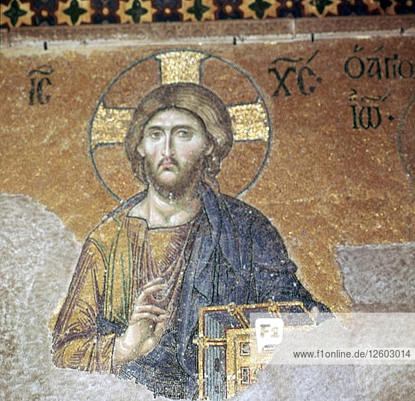 Detail eines byzantinischen Christusmosaiks  12. Jahrhundert. Künstler: Unbekannt