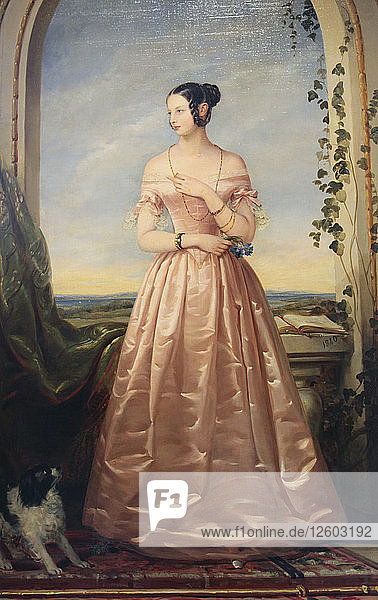 Porträt der Großfürstin Alexandra Nikolaevna  1840. Künstlerin: Christina Robertson