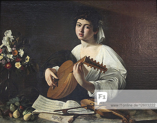 Lautenspieler  um 1595. Künstler: Michelangelo Caravaggio