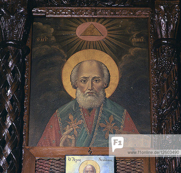 Icon of St Nicholas  4th century. Artist: Unknown