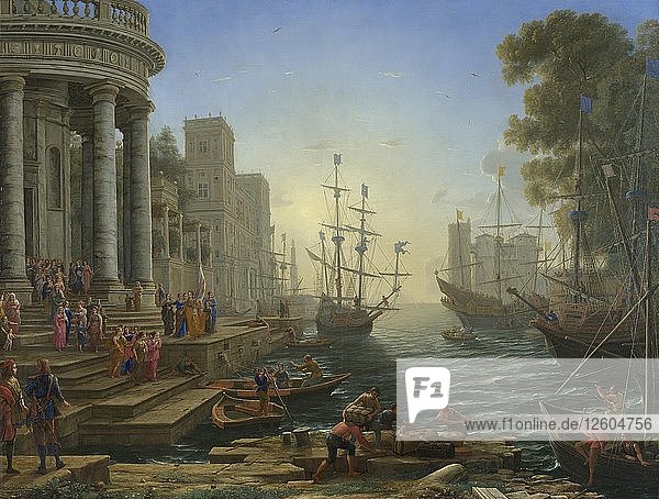 Seehafen mit der Einschiffung der Heiligen Ursula  1641. Künstler: Lorrain  Claude (1600-1682)