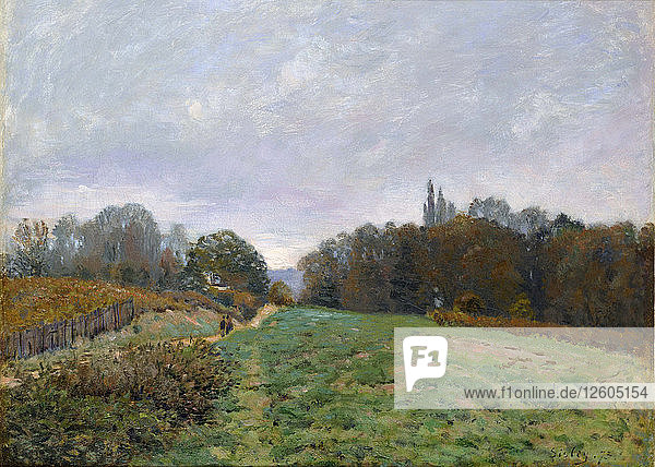 Landschaft in Louveciennes  1873. Künstler: Sisley  Alfred (1839-1899)