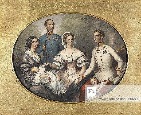 Die kaiserliche Familie von Österreich  1856. Künstler: Bayer  Joseph (1820-1879)