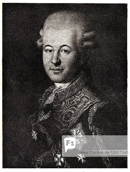 Porträt von Semjon Zorich (1745-1799)  dem Günstling von Katharina der Großen  frühes 19. Künstler: Anonym