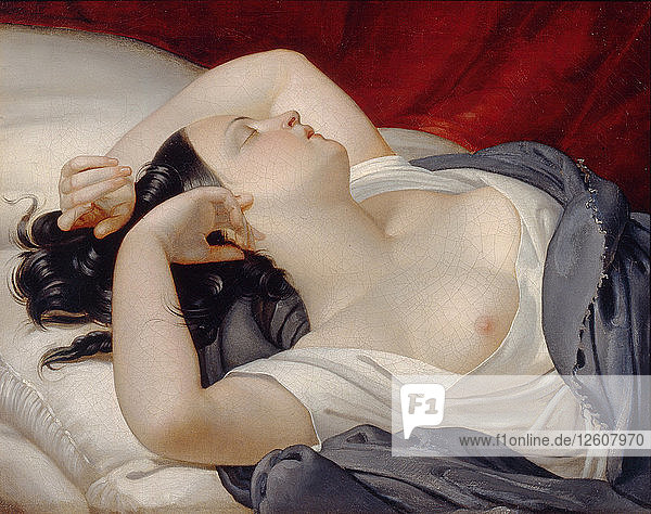 Schlafende italienische Frau  1840er Jahre. Künstler: Pluchart  Eugéne (1809-1880)