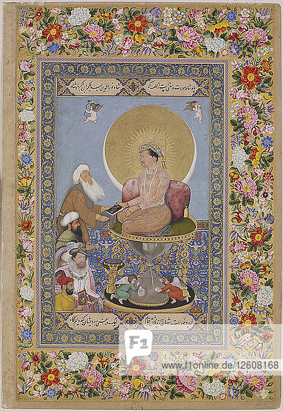 Jahangir bevorzugt einen Sufi-Scheich gegenüber Königen  um 1618. Künstler: Bichitr (?-ca 1660)