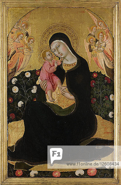 Die Jungfrau mit Kind und Engeln (Madonna der Demut)  Mitte des 15. Künstler: Sano di Pietro (1406-1481)
