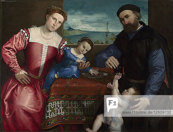 Porträt von Giovanni della Volta mit seiner Frau und seinen Kindern  1547. Künstler: Lotto  Lorenzo (1480-1556)