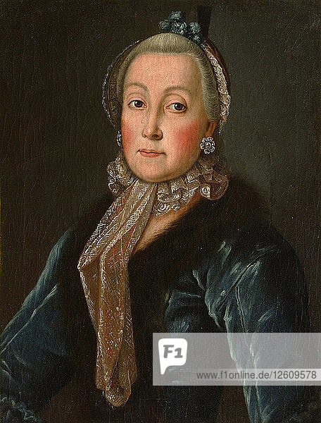 Porträt der Gräfin Anna Danilowna Trubezkaja (1710-1780)  geborene Drutskaja-Sokolinskaja  zweite Hälfte des 18. Künstler: Anonym