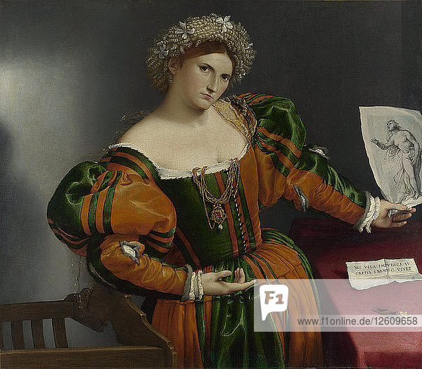 Bildnis einer Frau  inspiriert von Lucretia  um 1530. Künstler: Lotto  Lorenzo (1480-1556)