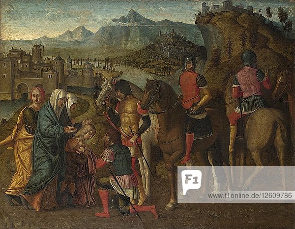 Coriolanus wird von seiner Familie überredet  Rom zu verschonen  um 1500. Künstler: Michele da Verona (1470-1536/44)