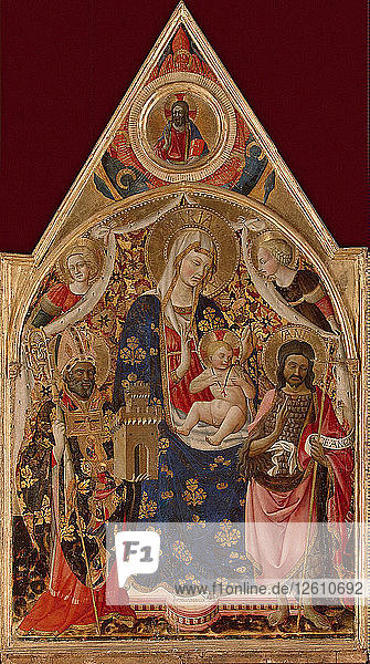 Madonna and Child  with a Bishop  St John the Baptist and Angels  Early 15th cen.. Artist: Antonio da Firenze (15th century)