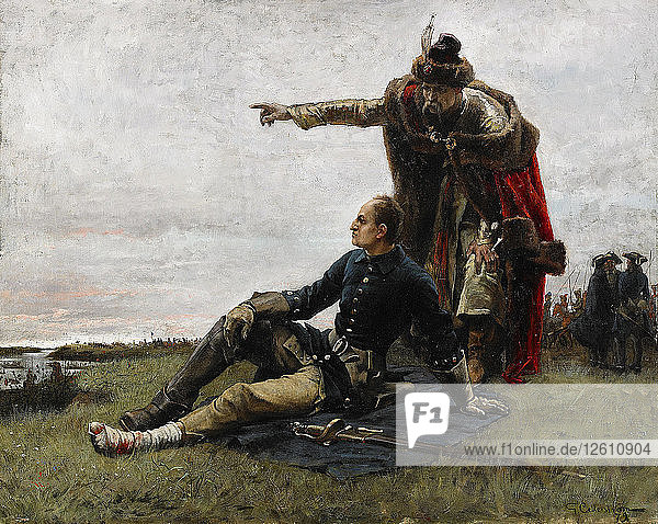 Charles XII of Sweden and Ivan Mazepa after the Battle of Poltava  1879. Artist: Cederström  Gustaf (1845-1933)