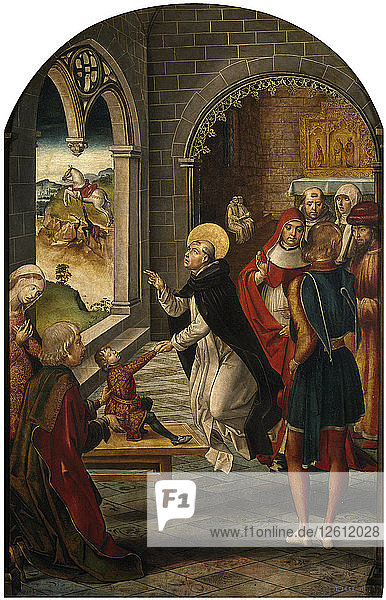 Der heilige Dominikus erweckt einen Knaben wieder zum Leben  1493-1499. Künstler: Berruguete  Pedro (1450-1503)