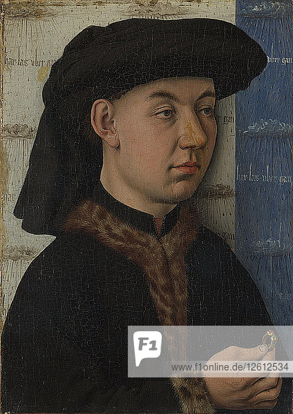 Ein junger Mann mit einem Ring  um 1450. Künstler: Eyck  Jan van  (Schule)