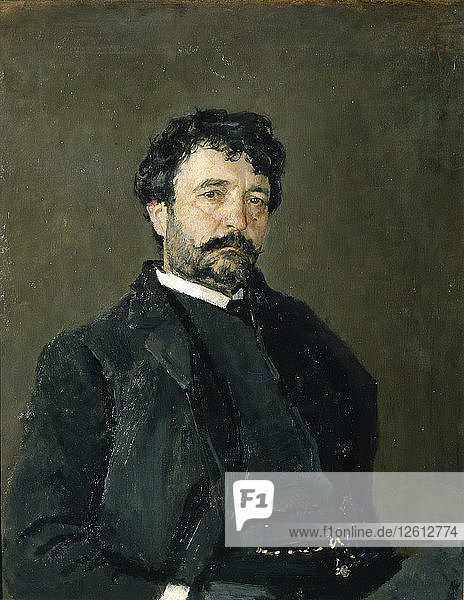 Porträt des Opernsängers Angelo Masini (1844-1926)  1890. Künstler: Serow  Walentin Alexandrowitsch (1865-1911)