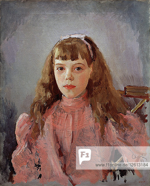 Porträt der Großfürstin Olga Alexandrowna von Russland (1882-1960)  1893. Künstler: Serow  Walentin Alexandrowitsch (1865-1911)