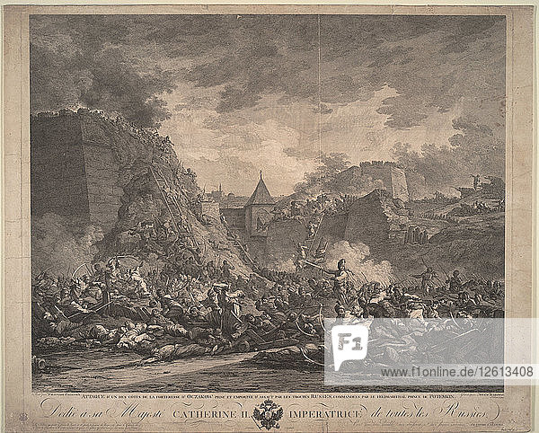 Die Belagerung der Festung Otschakow im Dezember 1788  1792. Künstler: Casanova  Francesco Giuseppe (1727-1802)